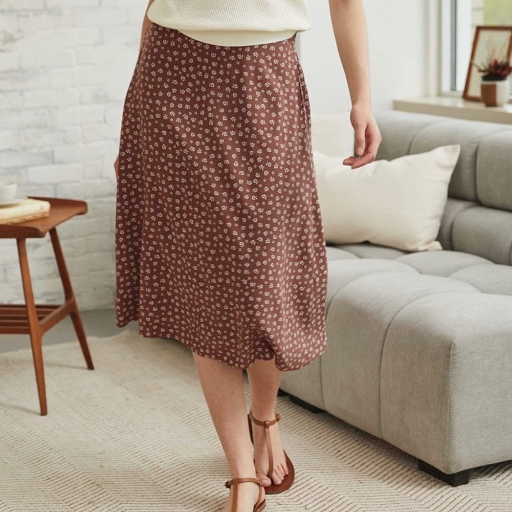 RW&CO - Pink Floral Midi Skirt